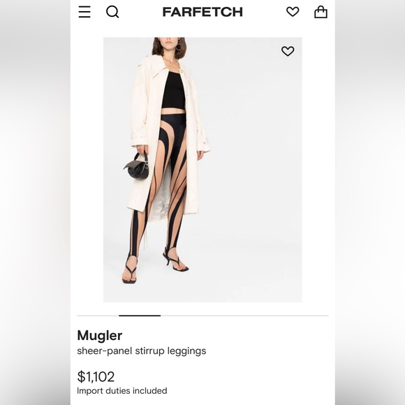 Mugler Sheer Panel Stirrup Legging - Leggings